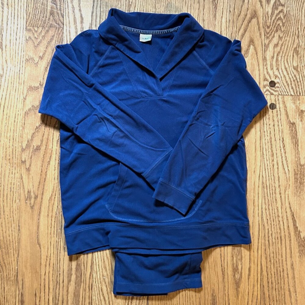 Women's L.L.Bean Fleece Pajama Set--Blue, Size M